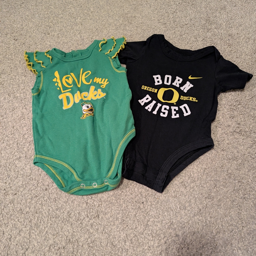 3 For $18 Oregon Ducks Kids One Piece Set - Green and Black